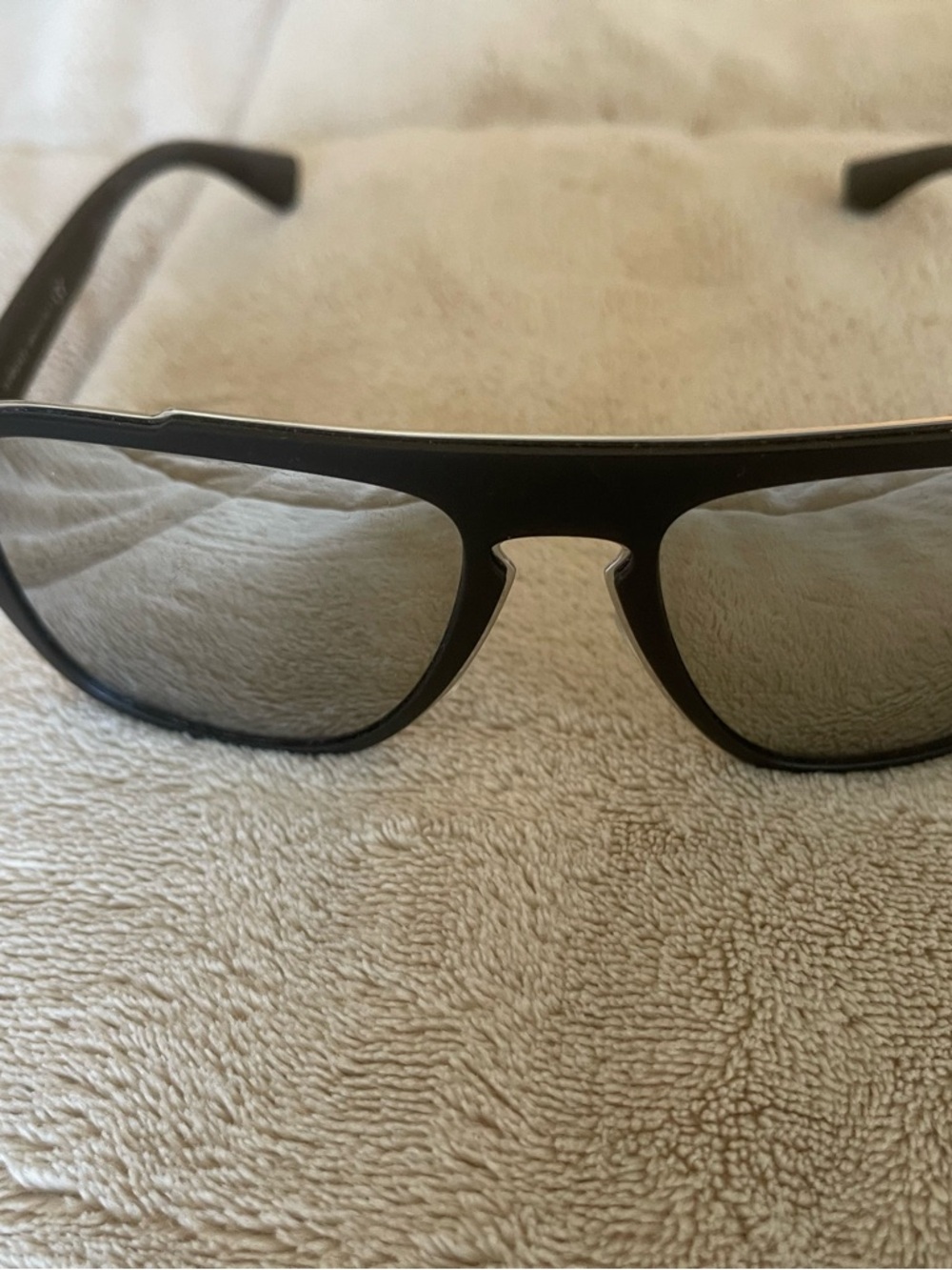Versace Black Aviator-Style Sunglasses with Gray Lenses